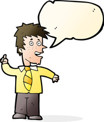 cartoon man with idea with speech bubble