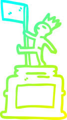 cold gradient line drawing cartoon monument statue
