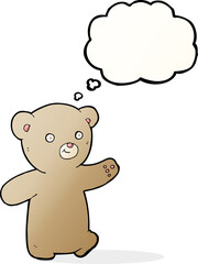 cartoon teddy bear with thought bubble