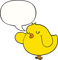 cartoon bird and speech bubble