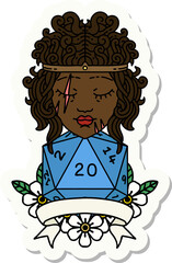 human barbarian with natural twenty dice roll sticker