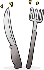 cartoon knife and fork