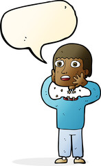 cartoon secret robot with speech bubble