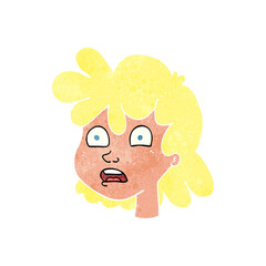 retro cartoon female face