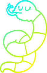 cold gradient line drawing cartoon snake coiled