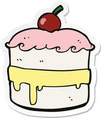 sticker of a cartoon cake