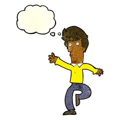 cartoon rushing man with thought bubble