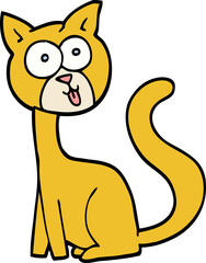 funny hand drawn doodle style cartoon cat