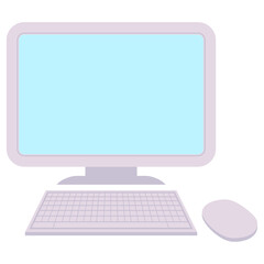 computer with wireless mouse and keyboard