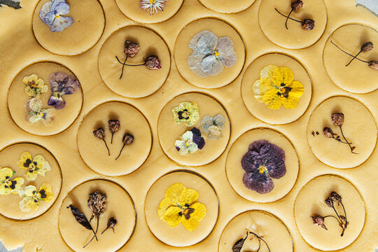 Edible flower cookie dough