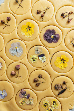 Edible flower cookie dough