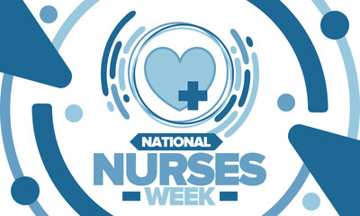National Nurses Week. Medical and health care concept. Fighters against viruses and diseases. Thank you nurses. In honour of the nurses and doctors. Celebrated annual in United States. Vector poster