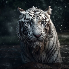 Portrait of a white tiger 