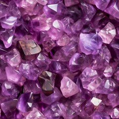 Seamless Purple Amethyst Crystals Pattern
