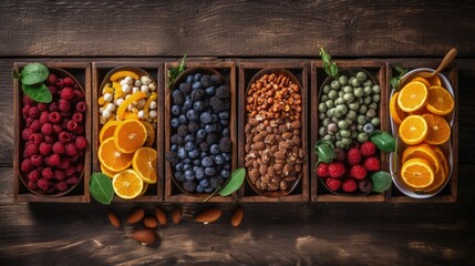 Bountiful harvest: Assorted fresh fruits and berries. Generative AI