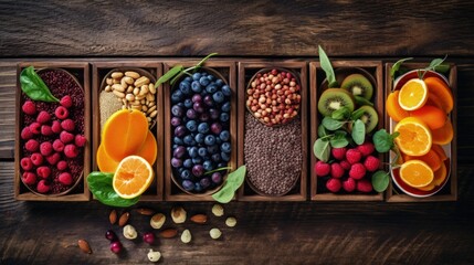 Assorted fresh fruits and berries. Generative AI