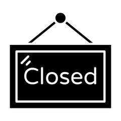 Closed Sign Glyph Icon