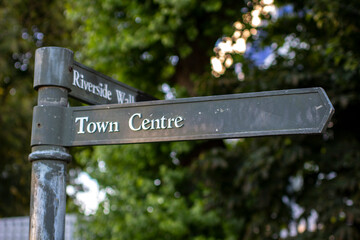 Town Centre vintage street signpost