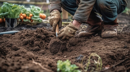 planting potatoes in garden