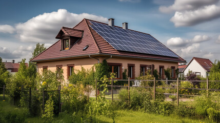 solar panels on roof