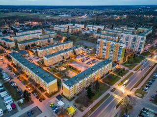 Obraz premium View at Pabianice city from a drone 