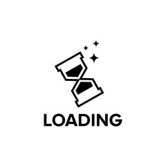 loading process with sandglass logo design