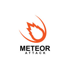 Obraz premium Flying meteor attack logo design