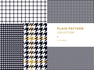 Plaid pattern collection with fashionable houndstooth