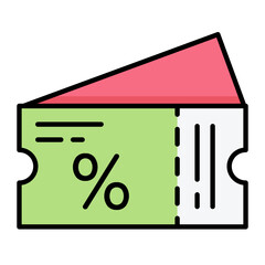 Coupon Line Color Icon