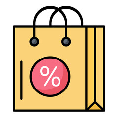 Sale Bag Line Color Icon