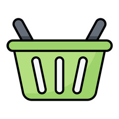 Shopping Basket Line Color Icon