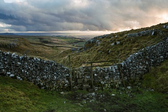 Gate in a drystone wall near Malham Cove