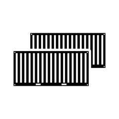 Cargo sea container icon. Black silhouette. Side view. Vector simple flat graphic illustration. Isolated object on a white background. Isolate.