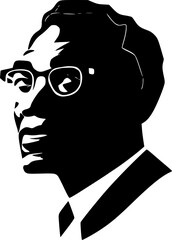 Black History - Black and White Isolated Icon - Vector illustration