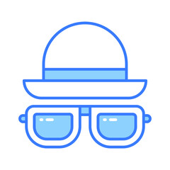 Grab this amazing icon of hat and glasses in trendy style, beach accessories vector design