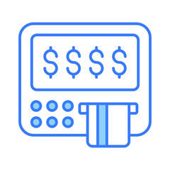 The ATM icon represents a machine that dispenses cash and allows customers to perform banking transactions