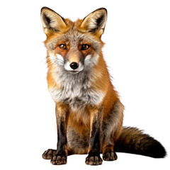 Fototapeta premium Fox isolated transparent background. Generative AI
