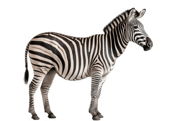 Obraz na płótnie Canvas Zebra isolated transparent background. Generative AI
