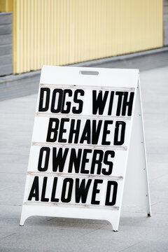 Pavement sign on a walkway