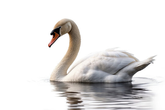  Swan isolated transparent background. Generative AI