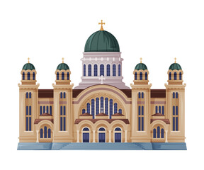 Fototapeta premium Cathedral of Saint Andrew as Greece Landmark and Traditional Cultural Symbol Vector Illustration