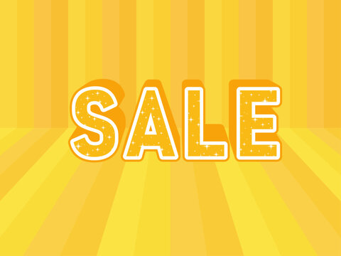 Vector sale poster with sale (design template) - yellow