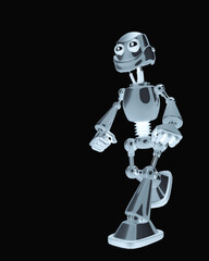 nice robot is walking