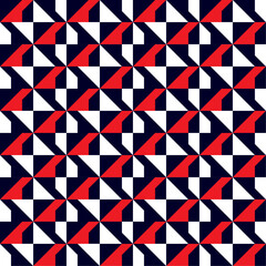 Seamless abstract pattern with colorful shapes Geometrical retro template for fabric, background, surface design, packaging Vector illustration