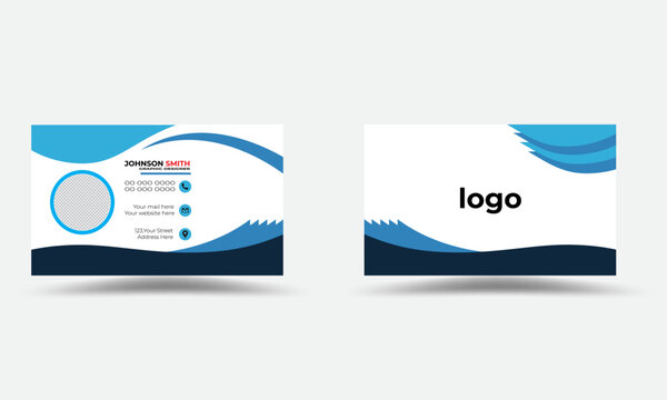 Modern Abstract corporate name card Creative and Clean double sided business card Luxury Vector design formal business card design template