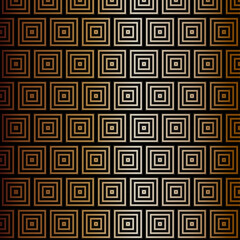 Seamless gold abstract geometric pattern on black background Vector	