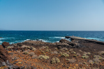 Fototapeta na wymiar Beautiful coastline at Muelle de Orchilla on the southwest coast of El Hierro. Canary Islands