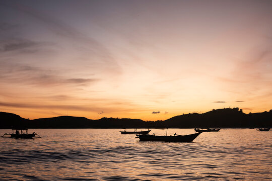 Boats at Tanjung Aan Beach