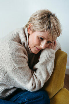 Portrait of beautiful smiling modern woman.