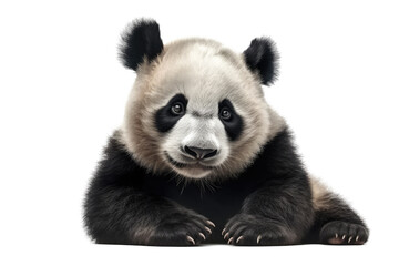 Fototapeta premium Panda isolated transparent background. Generative AI